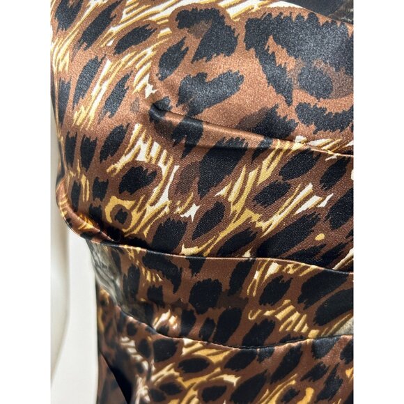 Bisou Bisou Dress 4 Mini Animal Print Brown Grey Sleeveless Party Occasion Gift - Picture 8 of 17